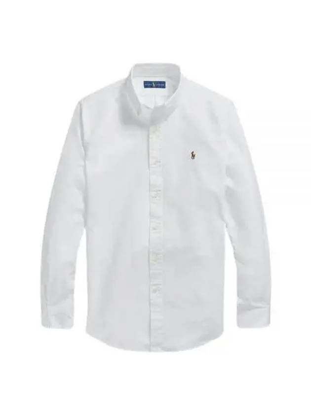 Custom Fit Oxford Long Sleeve Shirt White - POLO RALPH LAUREN - BALAAN 2