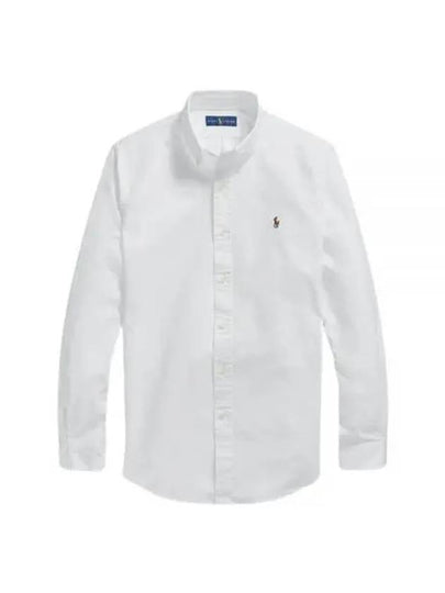 Custom Fit Oxford Long Sleeve Shirt White - POLO RALPH LAUREN - BALAAN 2