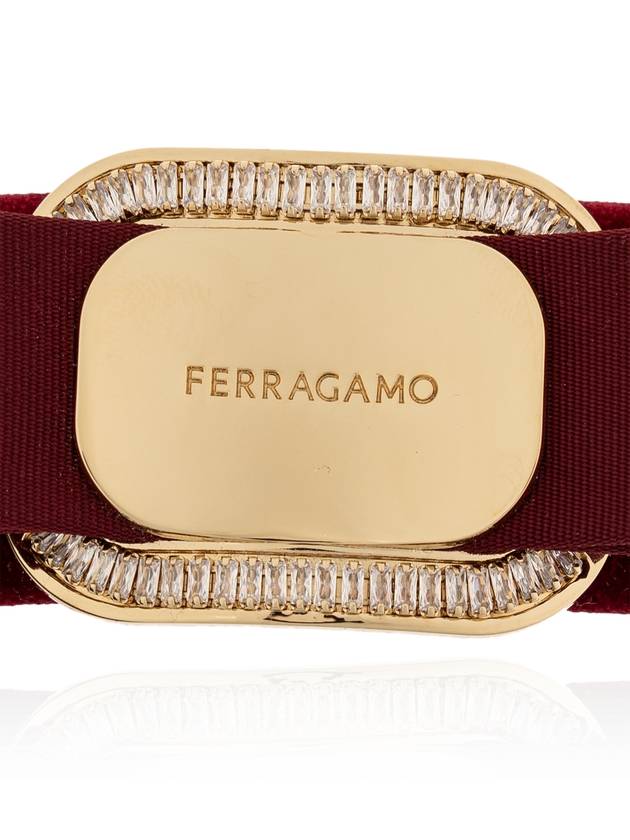 FERRAGAMO Velvet Hair Clip, Women's, Burgundy - SALVATORE FERRAGAMO - BALAAN 4