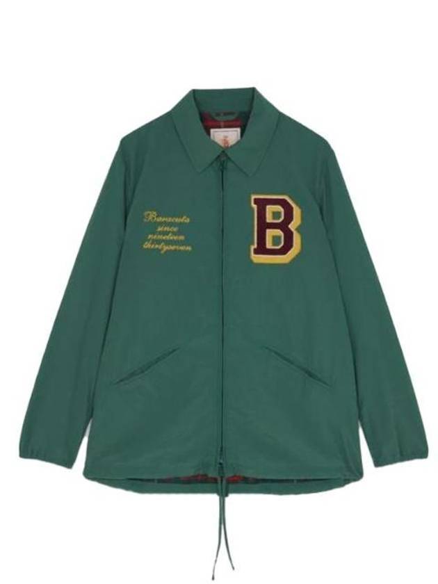 B Logo Patch Nylon Coach Jacket Racing Green - BARACUTA - BALAAN 1