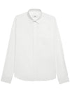 Heart Logo Tonal Cotton Poplin Long Sleeve Shirt White - AMI - BALAAN 2