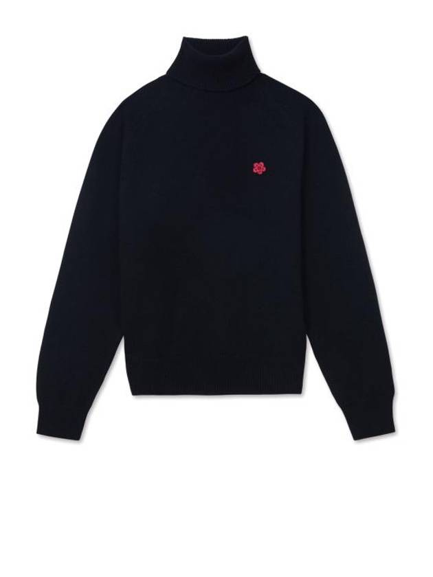 Boke Flower Knit Turtleneck Black - KENZO - BALAAN 1