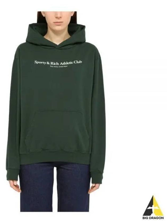 Athletic Club Logo Cotton Hoodie Dark Green - SPORTY & RICH - BALAAN 2