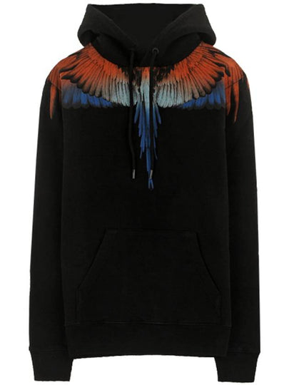 Double Wings Print Hoodie Black - MARCELO BURLON - BALAAN 2