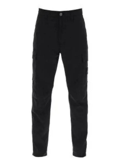 Compass Badge Gabardine Cargo Straight Pants Black - STONE ISLAND - BALAAN 2