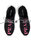 Logo Knit Low Top Sneakers Pink Black - PRADA - BALAAN 3