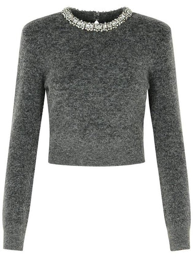 Self-Portrait Grey Viscose Blend Sweater - SELF PORTRAIT - BALAAN 1