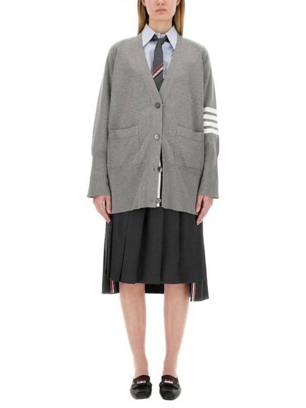 Super 120S Twill Below Knee Pleated Skirt Dark Grey - THOM BROWNE - BALAAN 3