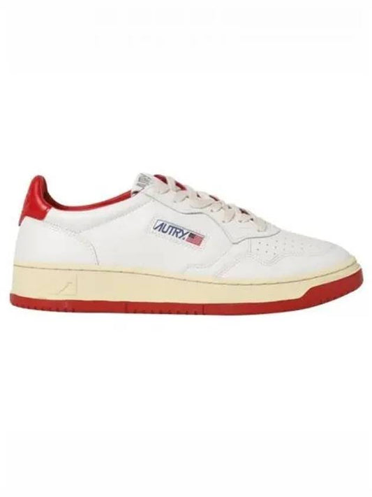 Medalist Leather Low Top Sneakers White Red - AUTRY - BALAAN 2