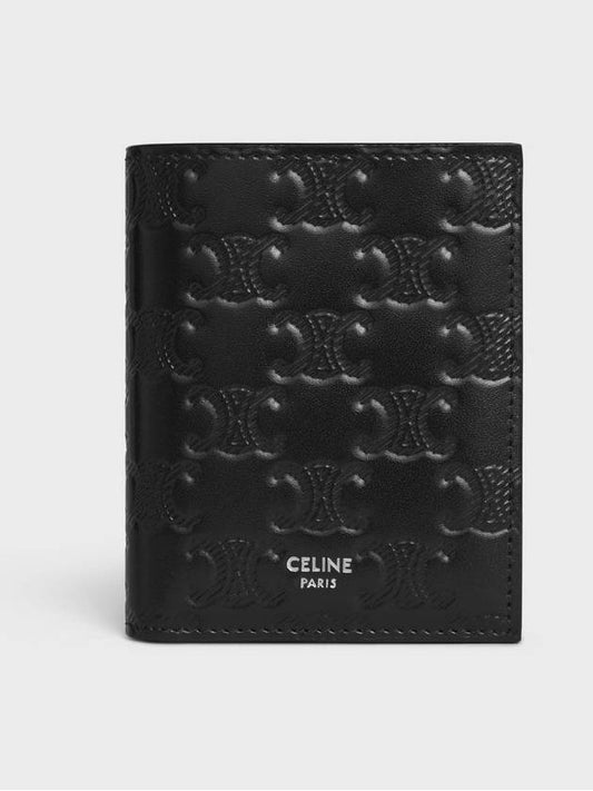 Triomphe Embossed Calfskin Compact Wallet Black 10E493FQC 38SI - CELINE - BALAAN 2