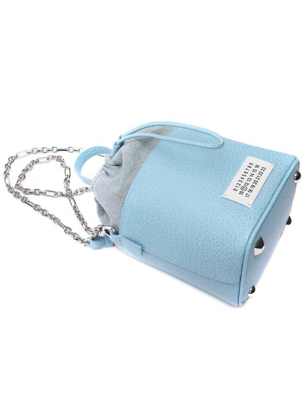 5AC Number Logo Texture Leather Bucket Bag Blue - MAISON MARGIELA - BALAAN 6