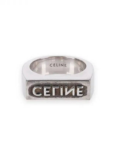 Stamped Logo Ring Silver - CELINE - BALAAN 2