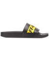 Men's Industrial Yellow Logo Slippers Black - OFF WHITE - BALAAN 3