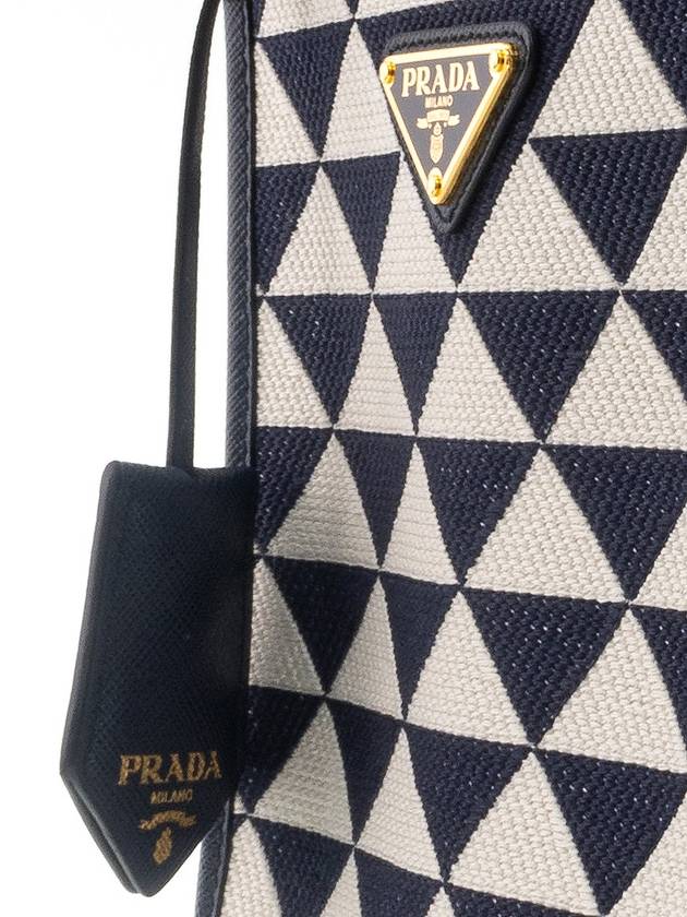 Symbol Embroidery Fabric Mini Bag Baltic Blue Chalk white - PRADA - BALAAN 5