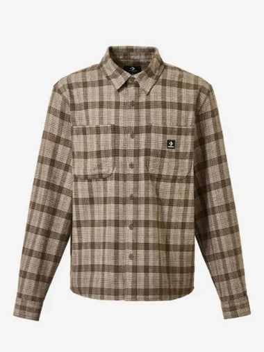 BUTTON DOWN WARM SHIRT CLASSIC TAUPE - CONVERSE - BALAAN 1