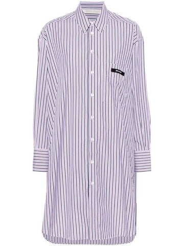 Palm Angels Striped Midi Shirt Dress PWDG002F24FAB0013503 - PALM ANGELS - BALAAN 1