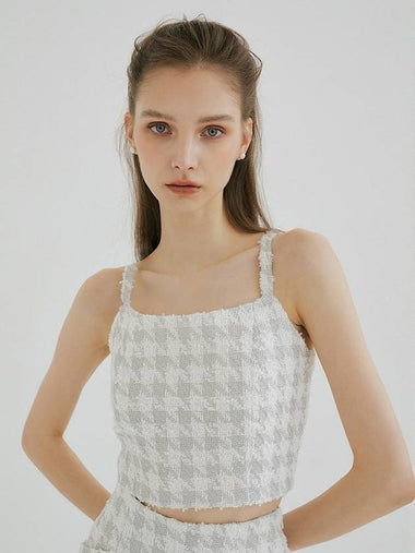 Tweed Bustier Top White Silver - MULLION - BALAAN 1