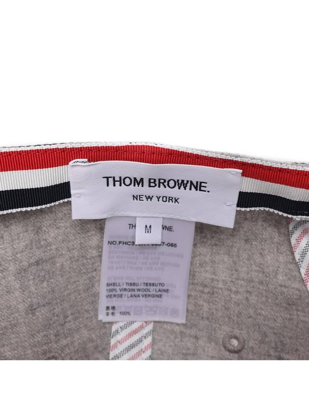 Bow Grosgrain Wool Flannel Ball Cap Light Grey - THOM BROWNE - BALAAN 7