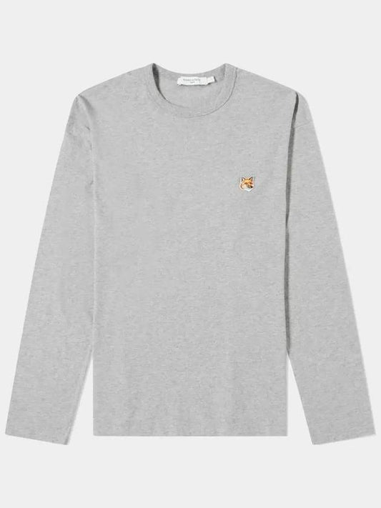 Fox Head Patch Regular Long Sleeve T-Shirt Gray Melange - MAISON KITSUNE - BALAAN 2