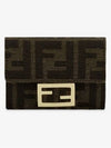 Baguette Micro Tri-fold Half Wallet Brown - FENDI - BALAAN 3