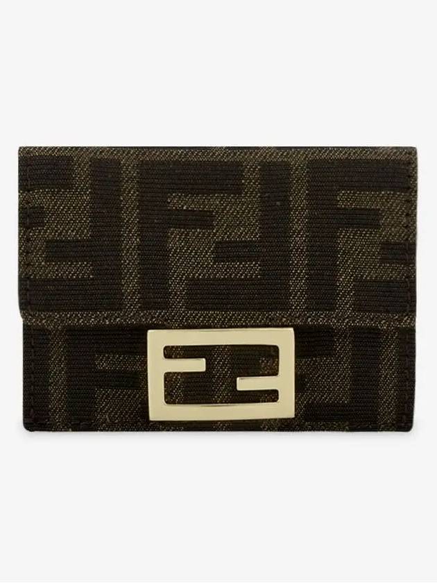 Baguette Micro Tri-fold Half Wallet Brown - FENDI - BALAAN 3