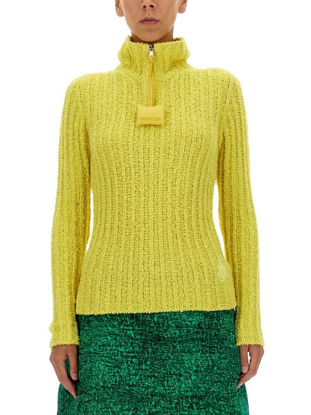 Half Zip-Up Knit Top Yellow - MONCLER - BALAAN 4