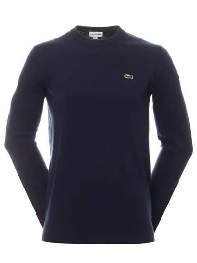 Embroidery Logo Crewneck Cotton Sweatshirt Navy - LACOSTE - BALAAN 2