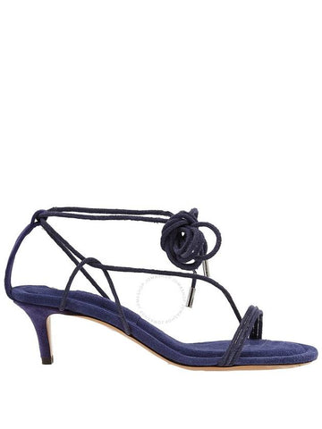 Isabel Marant Ladies Indigo Attua Suede Sandals, Brand Size 38 (US Size 8) - ISABEL MARANT - BALAAN 1