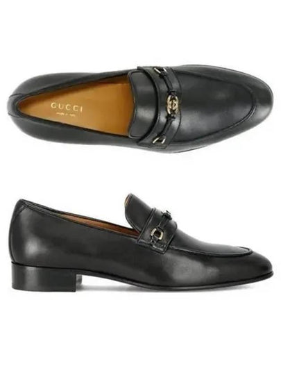 Horsebit Interlocking G Leather Loafer Black - GUCCI - BALAAN 2