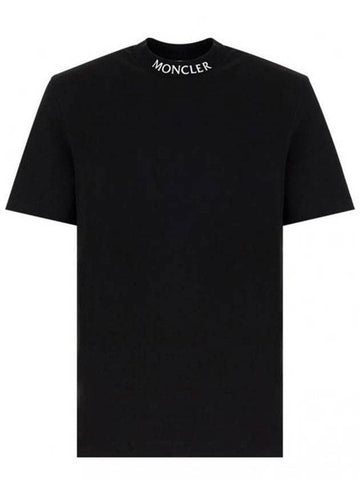 Logo Cotton Short Sleeve T-Shirt Black - MONCLER - BALAAN 1