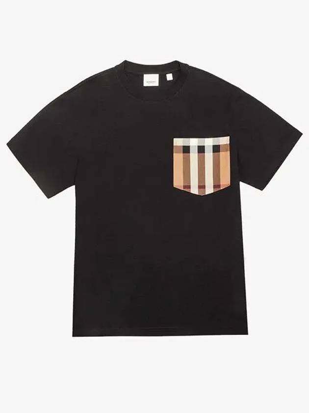 Carrick Check Print Crew Neck Long Sleeve T-Shirt Black - BURBERRY - BALAAN 2