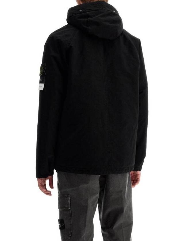 Logo David TC Down Hooded Jacket Black - STONE ISLAND - BALAAN 4