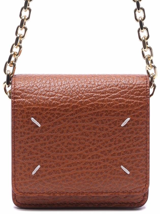 Embroidery Logo Chain Cald Wallet Brown - MAISON MARGIELA - BALAAN 3