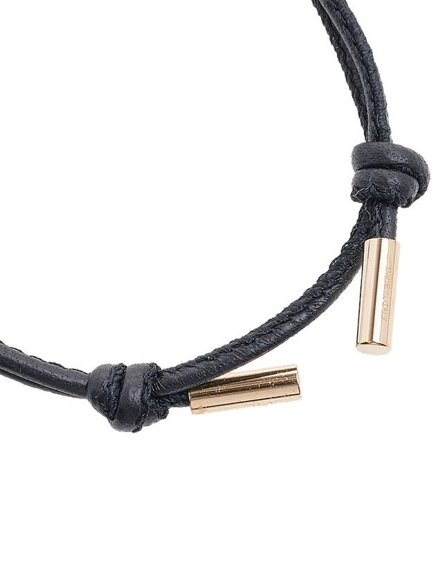 V Logo Signature Leather Bracelet Black - VALENTINO - BALAAN 5