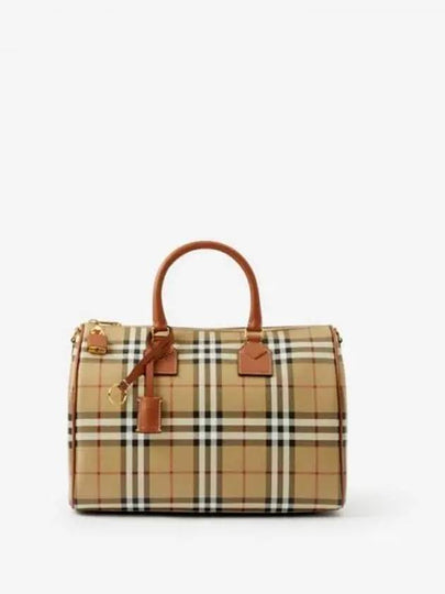 Medium Check Bowling Tote Bag Archive Beige Briar Brown - BURBERRY - BALAAN 2