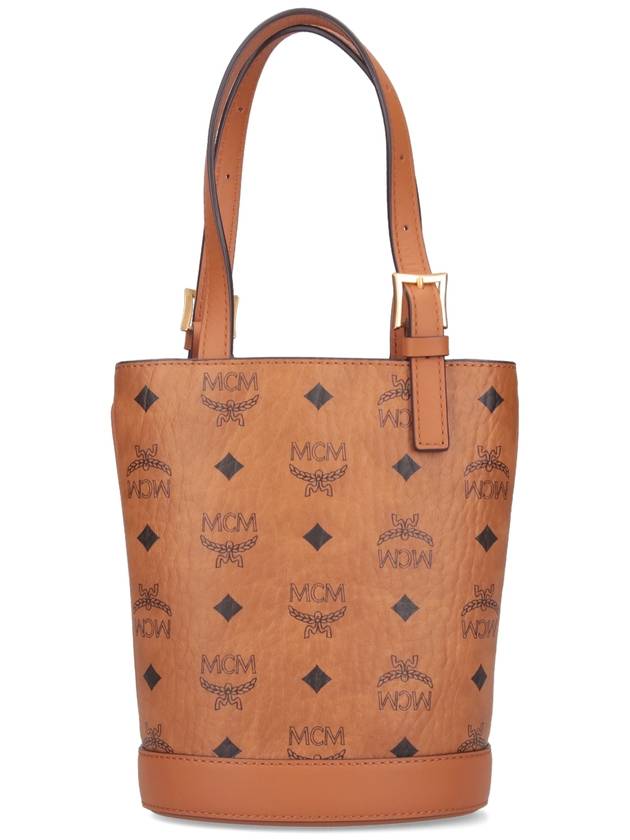 Aren Visetos Bucket Tote Bag Brown - MCM - BALAAN 4