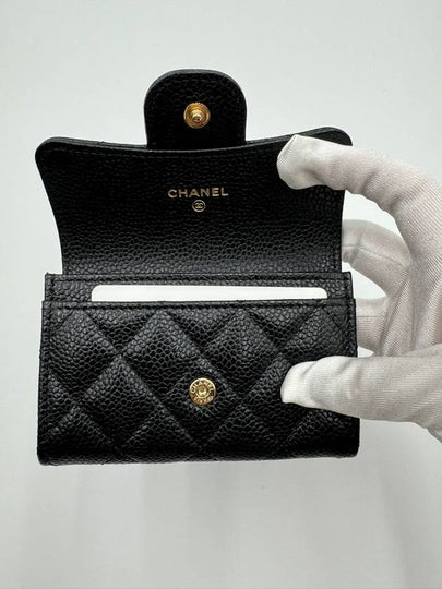 Classic snap card wallet caviar black gold AP0214 - CHANEL - BALAAN 3