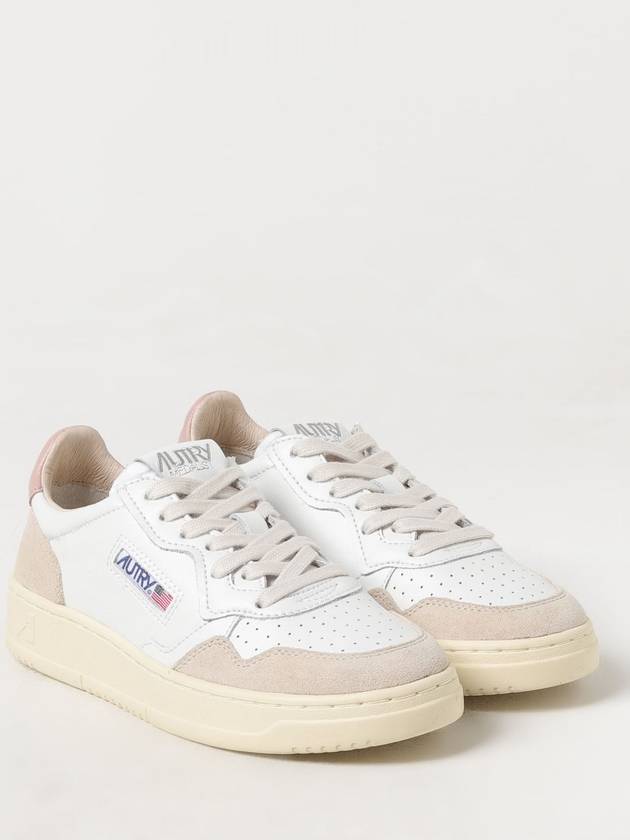 Medalist Leather Suede Low Top Sneakers White Pink - AUTRY - BALAAN 3