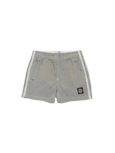 Kids Nylon Metal Swim Short Grey - STONE ISLAND - BALAAN 1