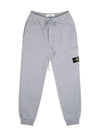 Compass Patch Cotton Jersey Track Pants Light Grey - STONE ISLAND - BALAAN 2