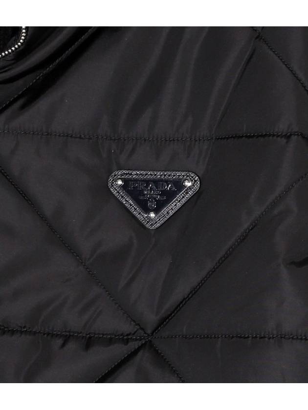 Triangle Logo Re-Nylon Wool Padded Jacket Black - PRADA - BALAAN 5