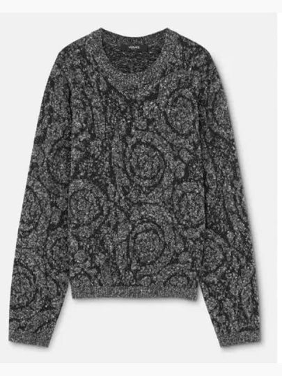 Jacquard Long Sleeve Knit Top Grey - VERSACE - BALAAN 2