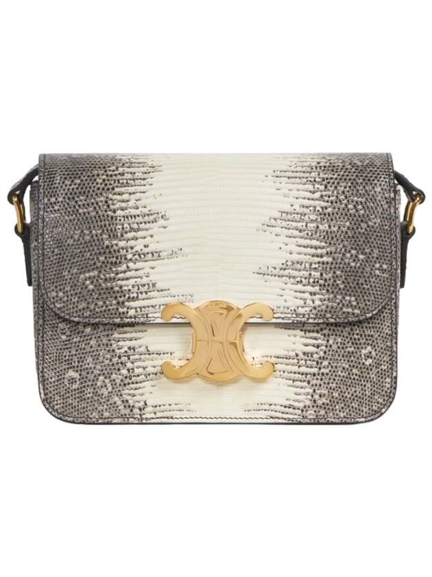 Teen Triomphe Lizard Shoulder Bag Natural - CELINE - BALAAN 1