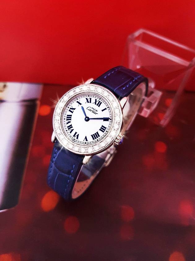 Must Ronde Big Diamond White Roman Dial Women s Watch - CARTIER - BALAAN 9