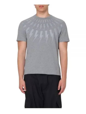 24 Fairisle Thunderbolts Slim T Shirt MY70007S Y524 756N short sleeve - NEIL BARRETT - BALAAN 1