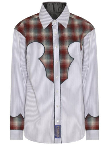 23 fw Gray Brown Cotton Check Stripe Shirt S67DT0008S78214001F B0480740876 - MAISON MARGIELA - BALAAN 1