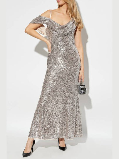 Diane Von Furstenberg Dress Joaquin With Shimmering Sequins, Women's, Silver - DIANE VON FURSTENBERG - BALAAN 2