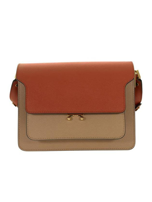 Saffiano Trunk Medium Shoulder Bag Orange - MARNI - BALAAN 1