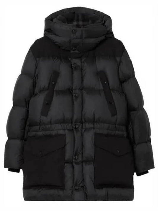 Logo Applique Nylon Puffer Padding Charcoal Grey - BURBERRY - BALAAN 2