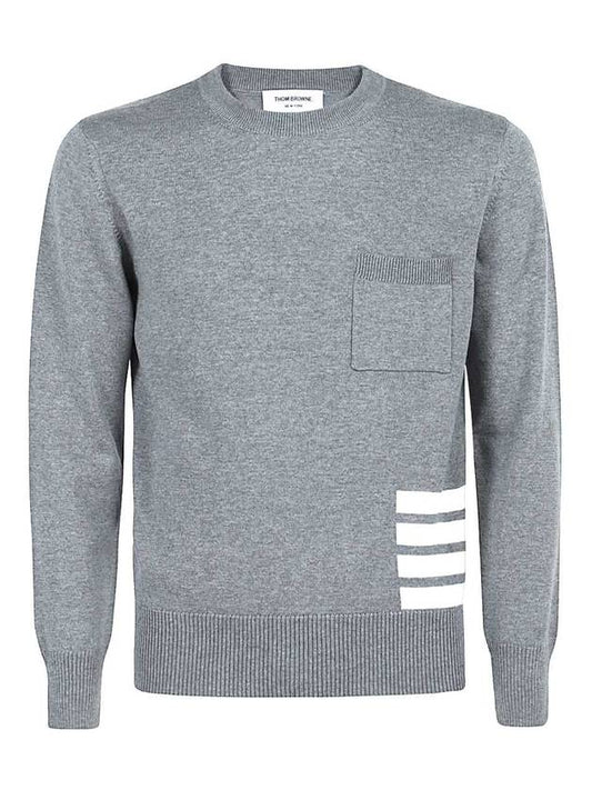 Merino Wool Pocket Pullover Knit Top - THOM BROWNE - BALAAN.